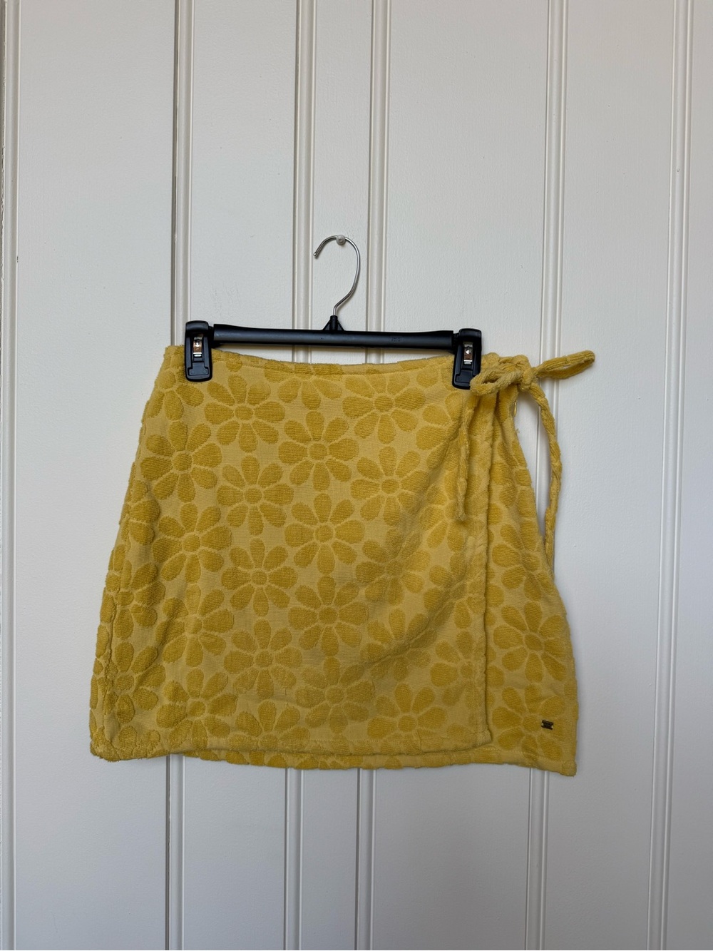 Yellow Floral Tie-Waist Wrap Skirt